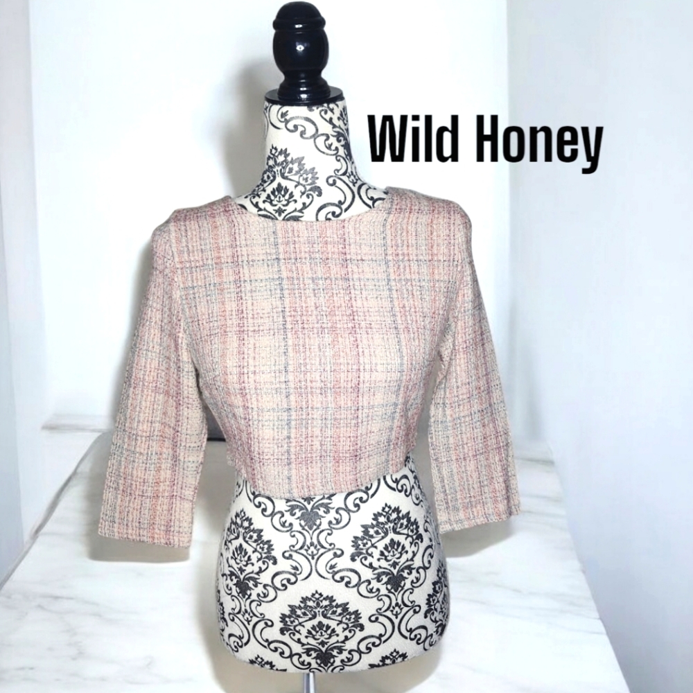 WILD HONEY Vintage Style Plaid Cropped Top- Small